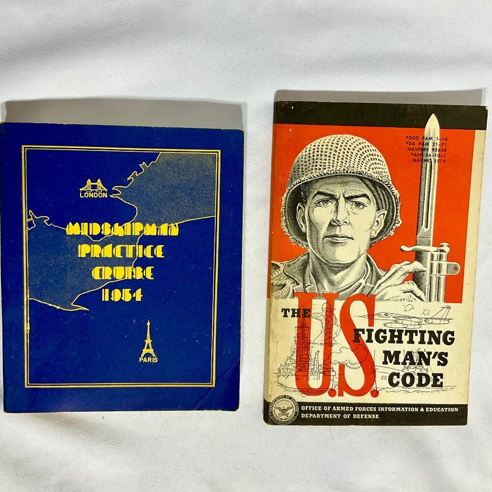 1950s Military Books Bundle The U.S. Fighting Man's Code & Midshipmen